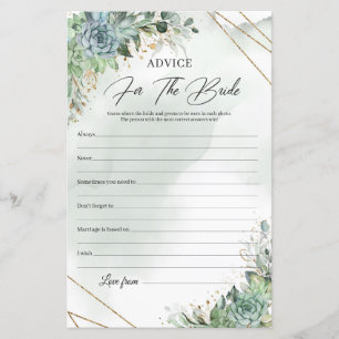 Greenery succulents gold Advice For The Bride