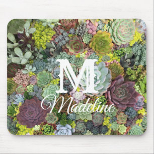 Greenery Succulents Mouse Pad