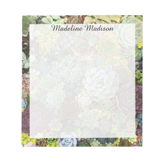 Greenery Succulents Notepad (Front)