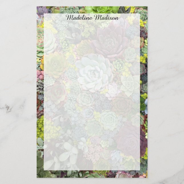Greenery Succulents Stationery (Front)