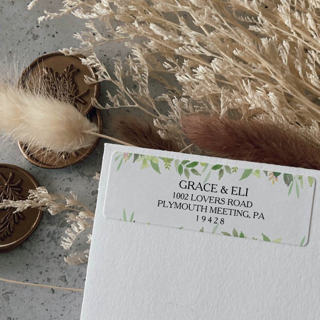 Greenery Summer Destination Return Address Label (Creator Uploaded)
