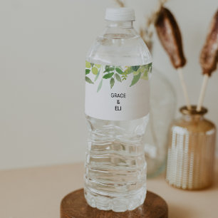 Greenery Summer Destination Water Bottle Label