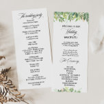 Greenery Summer Destination Wedding Program<br><div class="desc">This greenery summer destination wedding program is perfect for a simple wedding. Green blush hand-drawn leaves,  foliage adorn idyllic geometric frames,  oozing style and class to embellish your occasion cards.</div>