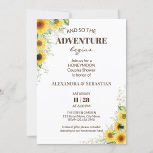 Greenery Sunflower Honeymoon Shower Invitation