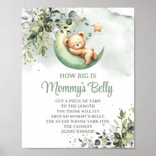 Greenery teddy bear How big is Mommy's belly game Poster