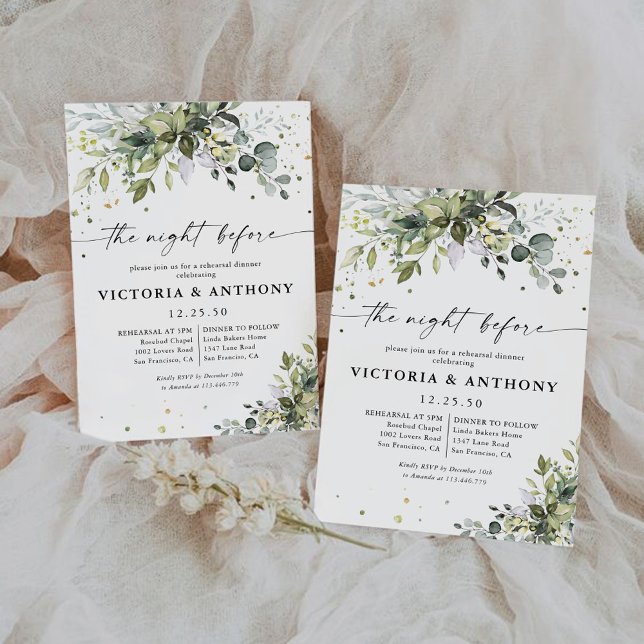 Greenery The Night Before Invitation (Creator Uploaded)