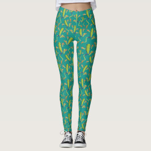 Greenery Tree-Frog Pattern Design  Leggings