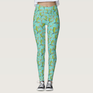 Greenery Tree-Frog Pattern Design Leggings