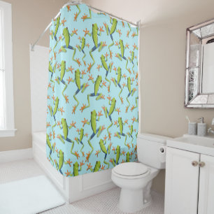 Greenery Tree-Frog Pattern Design  Shower Curtain