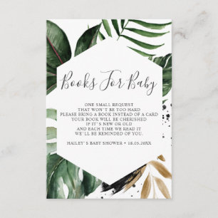 Greenery Tropical Geometric Books For Baby Enclosure Card