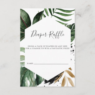Greenery Tropical Geometric Diaper Raffle Enclosure Card