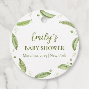 Greenery Veggie Sweet Pea In Pod Baby Shower Favour Tags
