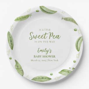Greenery Veggie Sweet Pea In Pod Baby Shower  Paper Plate