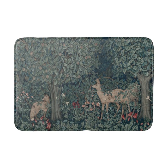 Greenery, Victorian Era Tapestry by Henry Dearle Bath Mat (Front)