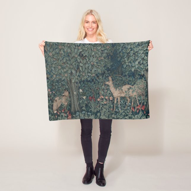 Greenery, Victorian Era Tapestry by Henry Dearle Fleece Blanket (In Situ)