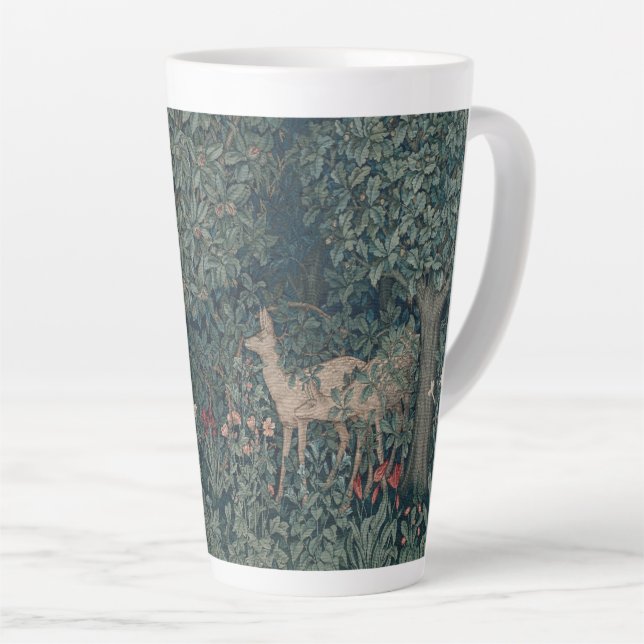 Greenery, Victorian Era Tapestry by Henry Dearle Latte Mug (Right Angle)