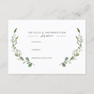Greenery Vine   Watercolor Information Card