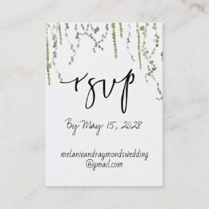 Greenery Vines Online RSVP & Details Mighty Busine Business Card