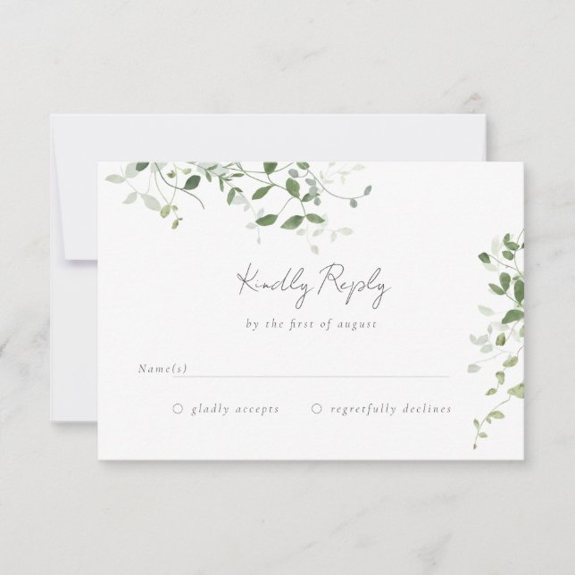 Greenery Vines  RSVP Card (Front)