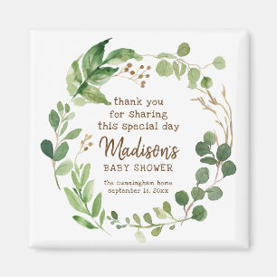 Greenery Watercolor Baby Shower Party Favour Magnet