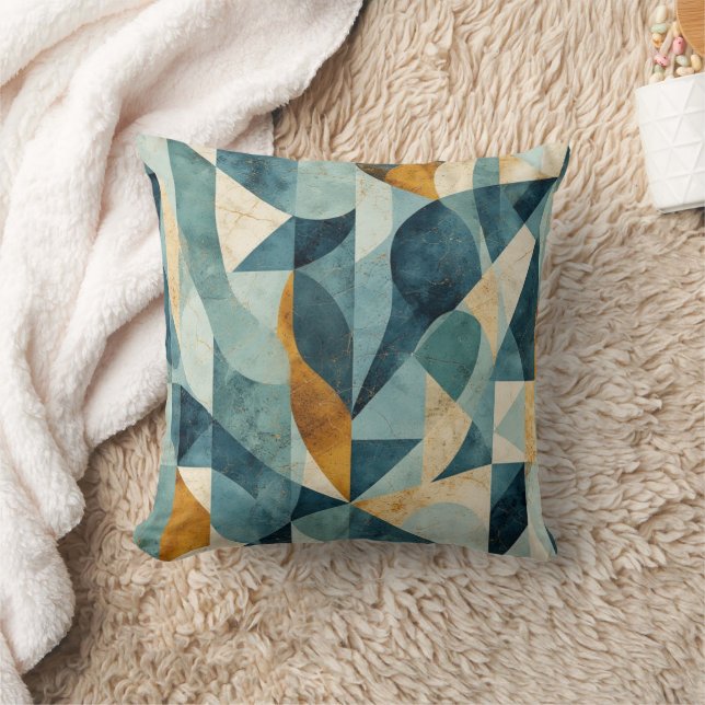 Greenery Watercolor Botanical Leaves Throw Pillow (Blanket)