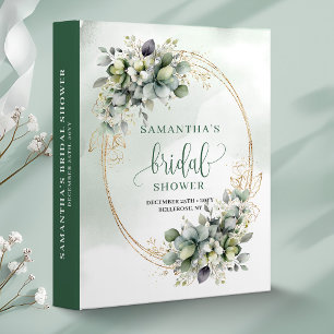 Greenery Watercolor Bridal Shower Memory Album Binder