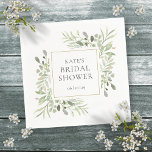 Greenery Watercolor Bridal Shower Napkin<br><div class="desc">Featuring delicate eucalyptus leaves,  these chic botanical paper napkins can be personalized with special event details. Designed by Thisisnotme©</div>