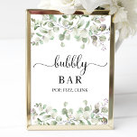 Greenery Watercolor Bubbly Bar Pop Fizz Clink Sign<br><div class="desc">Greenery Watercolor Bubbly Bar Pop Fizz Clink Sign</div>