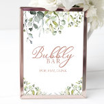 Greenery Watercolor Bubbly Bar Pop Fizz Clink Sign<br><div class="desc">Greenery Watercolor Bubbly Bar Pop Fizz Clink Sign</div>