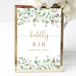 Greenery Watercolor Bubbly Bar Pop Fizz Clink Sign<br><div class="desc">Greenery Watercolor Bubbly Bar Pop Fizz Clink Sign</div>