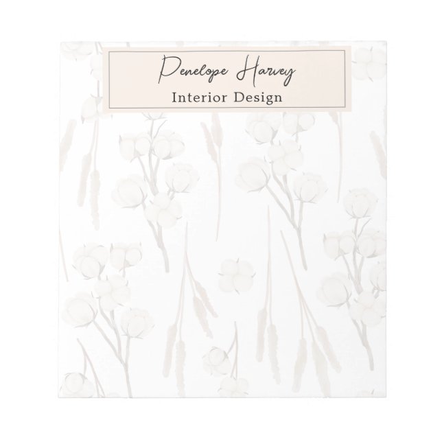 Greenery Watercolor Business Custom Modern Notepad (Front)