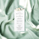 Greenery Watercolor Floral Wedding Program<br><div class="desc">Elegant floral wedding program with pale watercolor peonies arrangement  with (faux) gold foliage accents and greenery.</div>