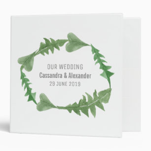 Greenery Watercolor Foliage Wedding Binder