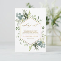 Greenery Watercolor Gold Wedding Wishing Well