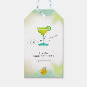 Greenery Watercolor Margarita Lime Bridal Shower Gift Tags