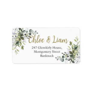 Greenery Watercolor Return Address  Label