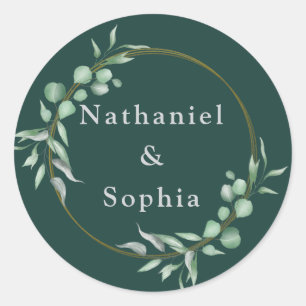 Greenery Watercolor Wedding Envelope Seals