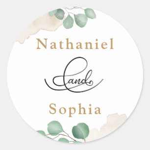 Greenery Watercolor Wedding Envelope Seals