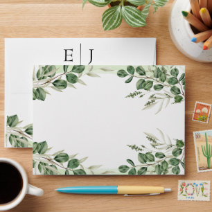 Greenery Wedding 5x7 Invitation Envelope