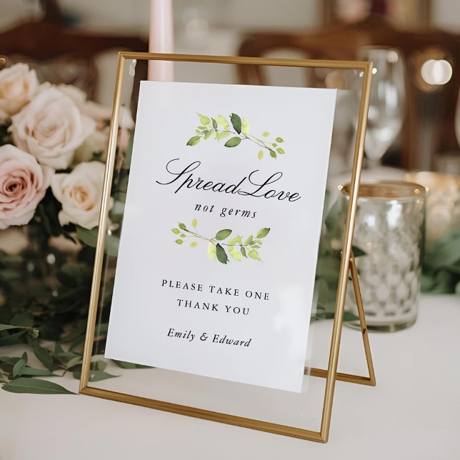 Greenery Wedding Bridal Shower Face Mask Sign (Creator Uploaded)