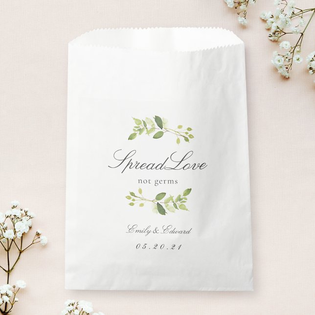 Greenery Wedding Bridal Shower Face Mask Storage Favour Bag (Creator Uploaded)