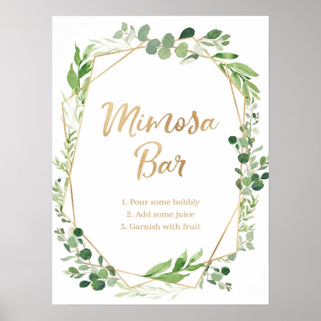 Greenery Wedding Cards and Gifts party sign (Front)