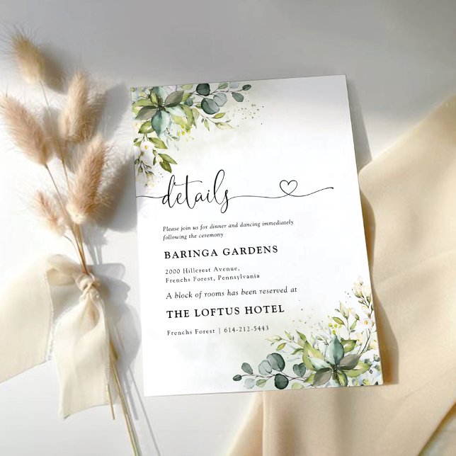 Greenery Wedding Ceremony Enclosure Card (Creator Uploaded)