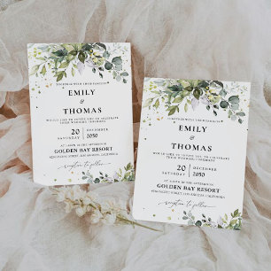 Greenery Wedding Ceremony Invitation