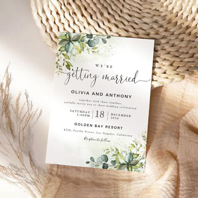 Greenery Wedding Ceremony Invitation (Creator Uploaded)