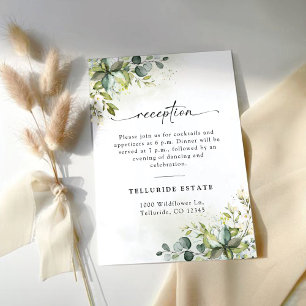 Greenery Wedding Ceremony Reception Enclosure Card