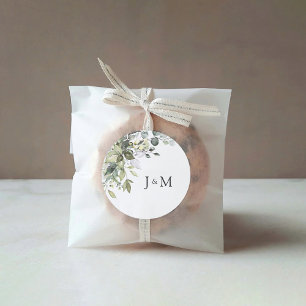 Greenery Wedding Classic Round Sticker