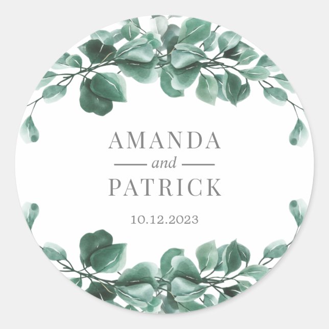 Greenery Wedding Envelope Seals (Front)