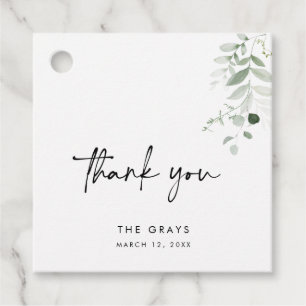 Greenery Wedding Favour Tag