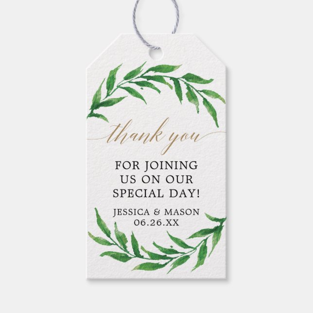 Greenery Wedding Favour Tag (Front)